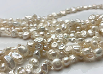5-8 mm Natural White Keshi Nugget Freshwater Pearl Beads Center Drilled Keshi Pearls Genuine Mixed Size Tiny Keshi Nugget Pearls #P1310