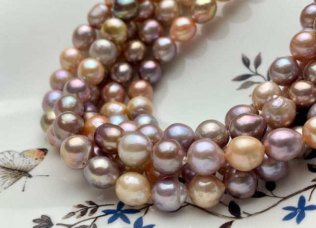 9-11 mm AAA Rare Mixed Natural Mauve Pink Baroque Edison Pearl Genuine High Luster Edison Pearl With Iridescent Color 33-36 Pieces #P1314