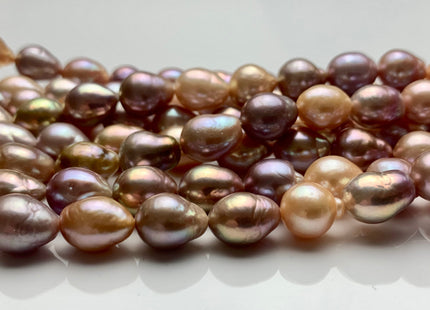 9x10-10x12mm AAA Rare Mixed Natural Mauve Pink Baroque Pearl Genuine Quality TearDrop Edison Pearl With Iridescent Color 35-36 Pieces #P1315
