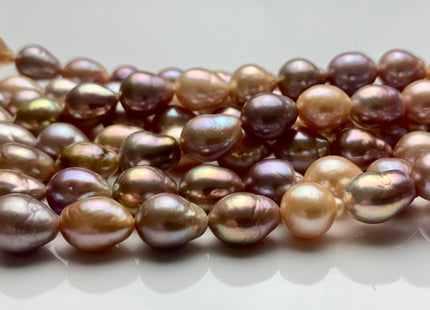 9x10-10x12mm AAA Rare Mixed Natural Mauve Pink Baroque Pearl Genuine Quality TearDrop Edison Pearl With Iridescent Color 35-36 Pieces #P1315