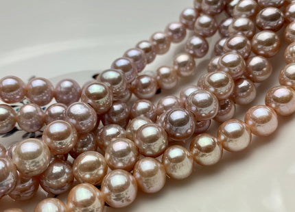 10 mm Half Strand Extra Shiny Large Hole Natural White/Pink OR Gray Round Freshwater Pearl 1.5mm 2.2mm Hole High Luster Genuine Pearls #231