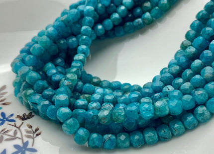 6mm Micro Faceted Cube Dice Square Shape Pink Blue Apatite Bead Genuine Diamond Cut Beautiful Neon Blue Gemstone 15.5 Inches 72 Pieces #3558