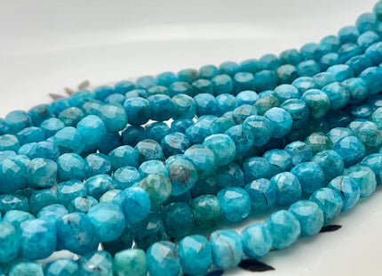 6mm Micro Faceted Cube Dice Square Shape Pink Blue Apatite Bead Genuine Diamond Cut Beautiful Neon Blue Gemstone 15.5 Inches 72 Pieces #3558