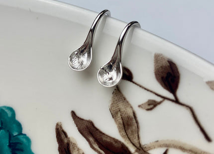 One Pair 925 Sterling Silver Or Gold Simple Hook Earring Setting 925 Sterling Silver Earring Hook Findings For Half Drilled Pearls #10116