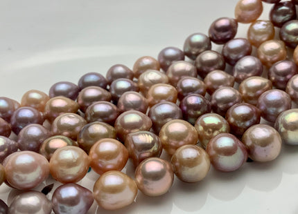 8.5-10mm AAA Half Strand Large Hole Rare Multi Mauve Pink Edison Baroque Pearl Beads Hole Size 1.2mm/1.5mm Edison Pearl 19-20 Pieces #P1416