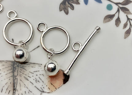 11 mm 925 Sterling Silver Toggle Clasp Genuine 925 Sterling Silver Toggle Clasp Findings With Ball Shape Design DIY Jewelry #10112