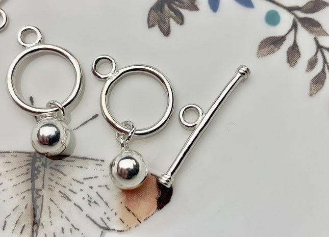 11 mm 925 Sterling Silver Toggle Clasp Genuine 925 Sterling Silver Toggle Clasp Findings With Ball Shape Design DIY Jewelry #10112