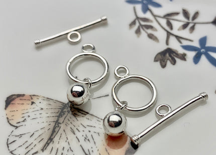 11 mm 925 Sterling Silver Toggle Clasp Genuine 925 Sterling Silver Toggle Clasp Findings With Ball Shape Design DIY Jewelry #10112