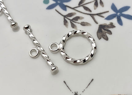 12.5x16 mm 925 Sterling Silver Toggle Twisted Rope Clasp Genuine 925 Sterling Silver Toggle Findings With Twisted Design DIY Jewelry #10120