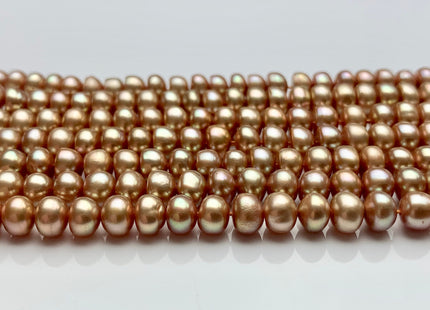 5mm 6.5mm AAA Dark Taupe Champagne Button Freshwater Pearl Beads Genuine Freshwater Pearl Champagne Color Rondelle Button Potato Pearls #55