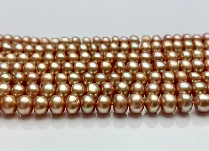 5mm 6.5mm AAA Dark Taupe Champagne Button Freshwater Pearl Beads Genuine Freshwater Pearl Champagne Color Rondelle Button Potato Pearls #55