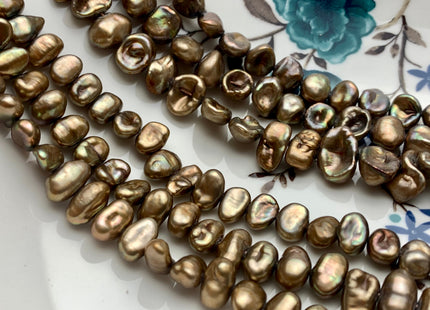 6x9 mm Or 8x9 mm Taupe Color Freshwater Keshi Pearl Beads Genuine Taupe Color Keshi Nugget Pearls #339