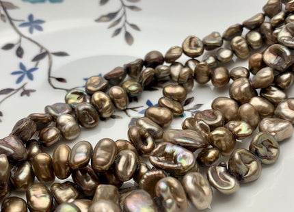 6x9 mm Or 8x9 mm Taupe Color Freshwater Keshi Pearl Beads Genuine Taupe Color Keshi Nugget Pearls #339