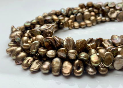 6x9 mm Or 8x9 mm Taupe Color Freshwater Keshi Pearl Beads Genuine Taupe Color Keshi Nugget Pearls #339