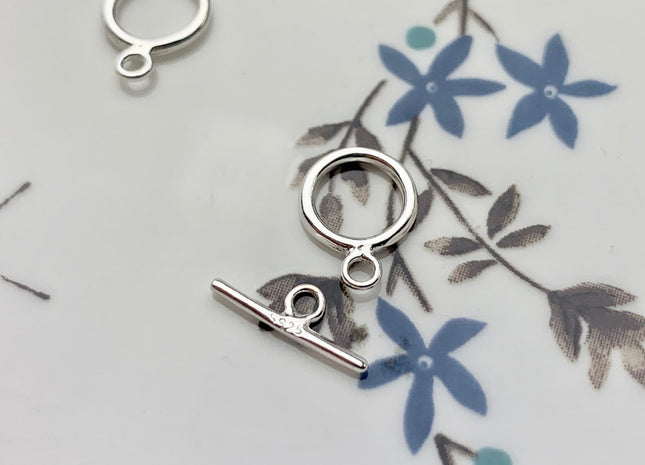 8.5x11.5 mm 925 Sterling Silver Toggle Clasp Genuine 925 Sterling Silver Toggle Findings Round Shape Design DIY Jewelry #10125
