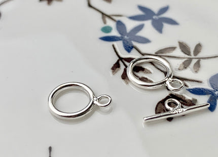 8.5x11.5 mm 925 Sterling Silver Toggle Clasp Genuine 925 Sterling Silver Toggle Findings Round Shape Design DIY Jewelry #10125