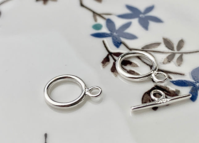 8.5x11.5 mm 925 Sterling Silver Toggle Clasp Genuine 925 Sterling Silver Toggle Findings Round Shape Design DIY Jewelry #10125