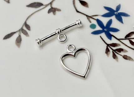 11x14 mm 925 Sterling Silver Toggle Clasp Genuine 925 Sterling Silver Toggle Findings With Heart Shape Design DIY Jewelry #10130