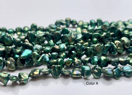 5-6 mm AA Green Color Keshi Nugget Freshwater Pearl Beads Center Drilled Keshi Pearls Genuine Freshwater Tiny Keshi Nugget Pearls #P1348