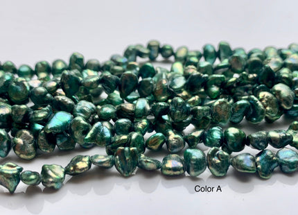 5-6 mm AA Green Color Keshi Nugget Freshwater Pearl Beads Center Drilled Keshi Pearls Genuine Freshwater Tiny Keshi Nugget Pearls #P1348