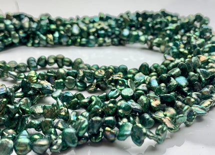 5-6 mm AA Green Color Keshi Nugget Freshwater Pearl Beads Center Drilled Keshi Pearls Genuine Freshwater Tiny Keshi Nugget Pearls #P1348