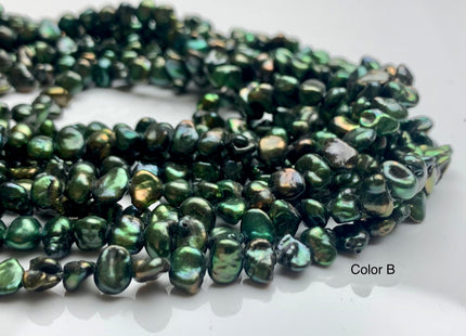 5-6 mm AA Green Color Keshi Nugget Freshwater Pearl Beads Center Drilled Keshi Pearls Genuine Freshwater Tiny Keshi Nugget Pearls #P1348