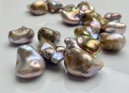OnePiece 16-22x25-30mm AAA Large Hole Very Rare Jumbo Natural Mauve Pink Baroque Pearl High Luster With Iridescent Color Nugget Beads #P1353