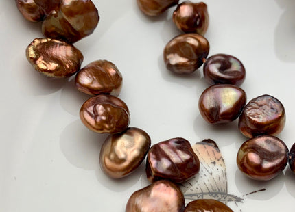 10-12mm High Luster Metallic Chocolate Brown Keshi Freshwater Pearl Beads Top Drilled Dancing Brown Pearls Genuine Keshi Pearls #P1356