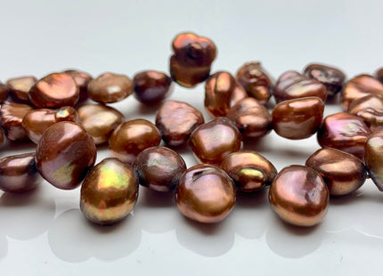 10-12mm High Luster Metallic Chocolate Brown Keshi Freshwater Pearl Beads Top Drilled Dancing Brown Pearls Genuine Keshi Pearls #P1356