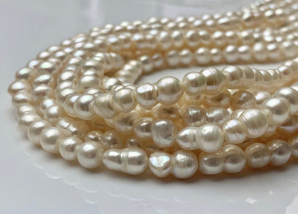 7-8x11-12 mm AAA Peanut Shape Natural White Color Freshwater Pearl Beads Genuine Very Rare Freshwater Baroque Peanut Pearl 32 Pieces #P1371