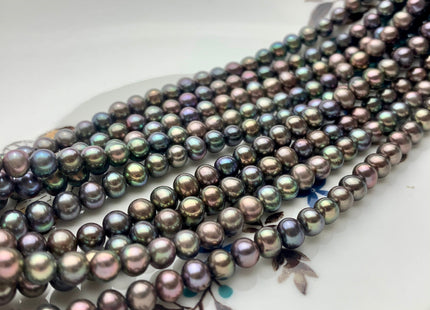 4.5 mm AAA Metallic Peacock Color Potato Freshwater Pearl Beads Genuine High Quality Peacock Gray Color Tiny Freshwater Pearls #P1381