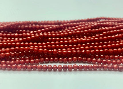 WHOLESALE 3 mm AAA Smooth Round Red Bamboo Coral Beads 15.5 Inches Strand 150 Beads #3570