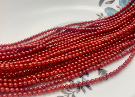 WHOLESALE 3 mm AAA Smooth Round Red Bamboo Coral Beads 15.5 Inches Strand 150 Beads #3570