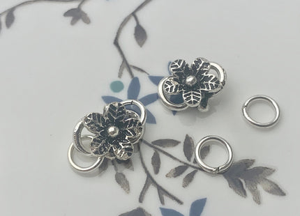 10x12mm 925 Sterling Silver Antique Bali Style Flower Shape Clasp Genuine Silver Findings 925 Sterling Silver Rose Clasps DIY Jewelry #10141