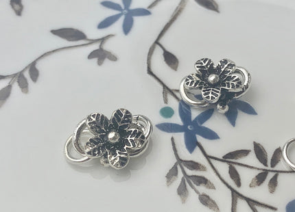 10x12mm 925 Sterling Silver Antique Bali Style Flower Shape Clasp Genuine Silver Findings 925 Sterling Silver Rose Clasps DIY Jewelry #10141