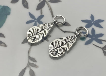 One Piece 8x17 mm 925 Sterling Silver Leaf Shape Pendant Findings Antique Bali Design Sterling Silver Pendant #10145