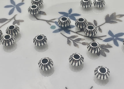 One Piece 4x5.5 mm 925 Sterling Silver Tibetan Style Silver Spacer Ring Genuine Sterling Silver Large Hole Spacer Beads #10150
