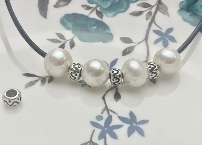 One Piece 4x6 mm 925 Sterling Silver Tibetan Style Silver Spacer Ring Genuine Sterling Silver Large Hole Spacer Beads #10154