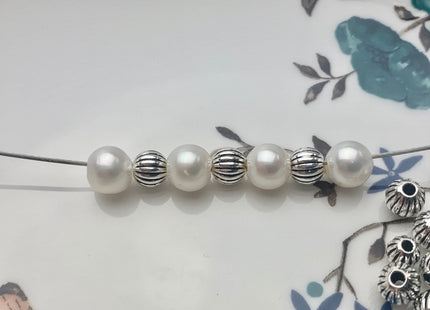 One Piece 6 mm 925 Sterling Silver Tibetan Style Silver Spacer Ball Genuine Sterling Silver Large Hole Spacer Bali Antique Beads #10157