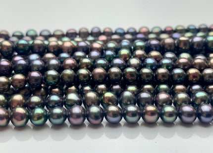 4.5-5 mm AAA Peacock Color Potato Freshwater Pearl Bead Genuine High Luster Peacock Off Round Freshwater Pearls 82 Pieces #P1419