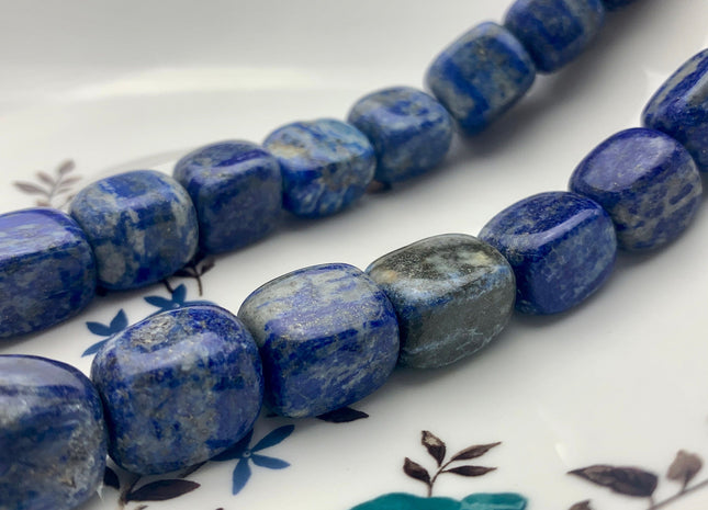 13-14x18 mm Natural Blue Lapis Gemstone Beads Genuine Natural Organic Rock Large Dice Shape Blue Lapis Beads 24 Pieces #3572