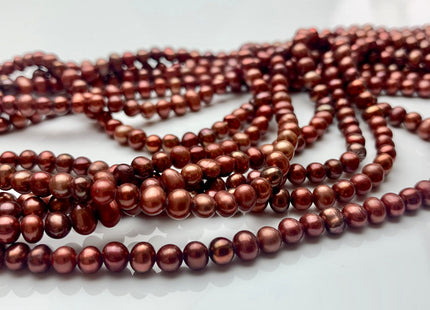 4 mm AAA Brick Red Color Potato Freshwater Pearl Beads Genuine High Luster Brick Pink Tiny Small Potato Freshwater Pearls #P1418