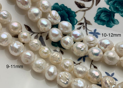 9-12 mm Natural White Baroque Freshwater Pearl Beads Natural White Edison Baroque Pearls Genuine Rare White Baroque Pearls #P1392