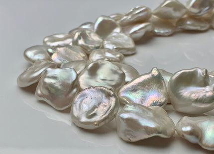 17-20mm AAA Very Rare Natural White Freshwater Round Flat Keishi Pearl Genuine High Luster Natural Jumbo Keshi Nugget Pearl #P1391