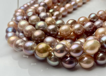 8.5-10mm AAA Half Strand Large Hole Rare Multi Mauve Pink Edison Baroque Pearl Beads Hole Size 1.2mm/1.5mm Edison Pearl 19-20 Pieces #P1416