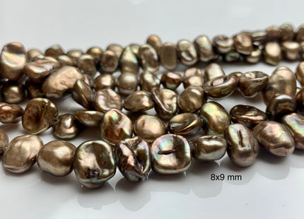 6x9 mm Or 8x9 mm Taupe Color Freshwater Keshi Pearl Beads Genuine Taupe Color Keshi Nugget Pearls #339