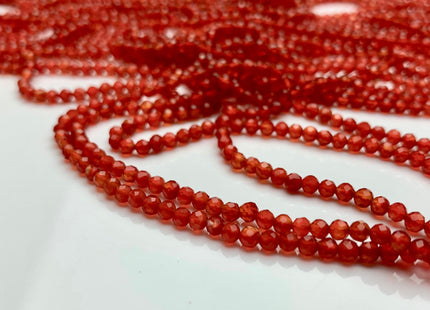 2mm 3mm 4mm AAA Micro Faceted Round Carnelian Gemstone Beads Top Quality Orange Carnelian Faceted Gemstone Loose Beads #2329