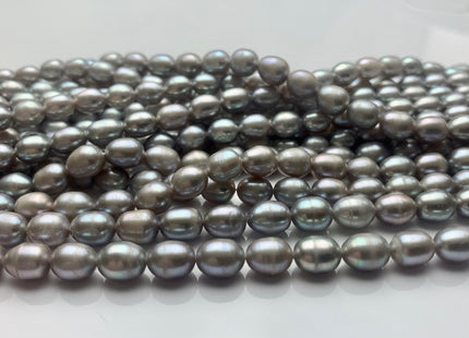 4.5x6mm OR 5.5x7mm AAA Gray Color Rice/Oval Shape Freshwater Pearls Genuine Smooth And Shiny Freshwater Pearl Beads #P1424