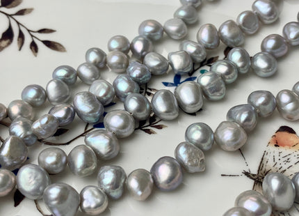7-8 mm AA Grey Color Top Drilled Freshwater Nugget Pearls, Genuine Natural Color Nugget Pearls #1318