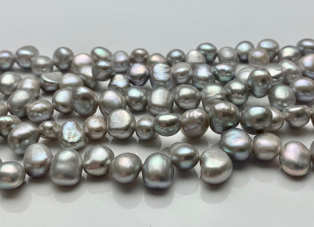 7-8 mm AA Grey Color Top Drilled Freshwater Nugget Pearls, Genuine Natural Color Nugget Pearls #1318